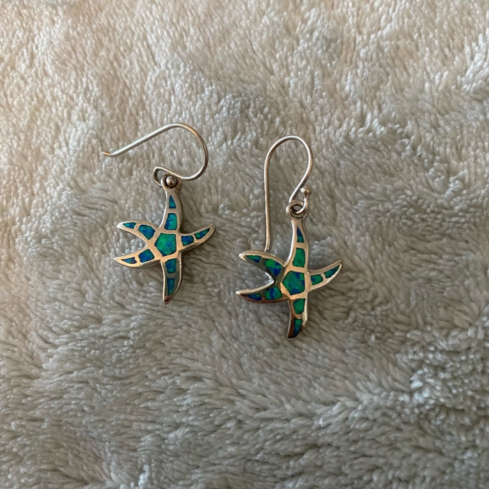 Opal Starfish Earrings
